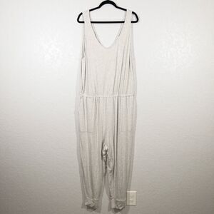 NWT Market & Spruce Light Grey‎ Andice Elastic Waist Lounge Jumpsuit 2X